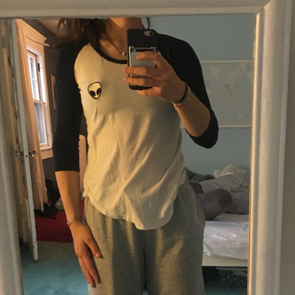 Brandy Melville Alien Baseball Tee